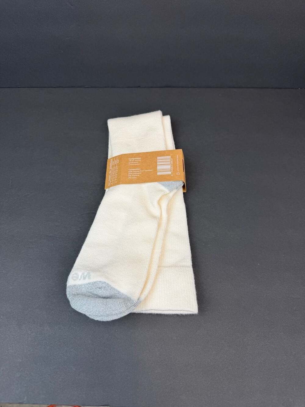 Wellow Premium Compression Socks X-Large Wide Calf Cream